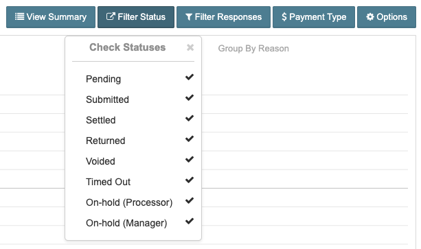 Filter Status for Checks